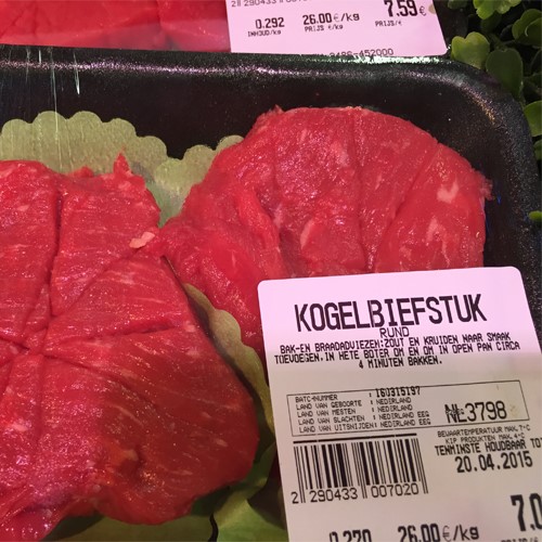 Etiket kogelbiefstuk - slager Van Haeren - 500
